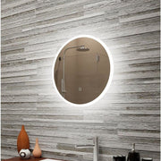 Reflection Dimmable LED Round Frosted Edge Vanity Mirror - 24" - LED Overstock